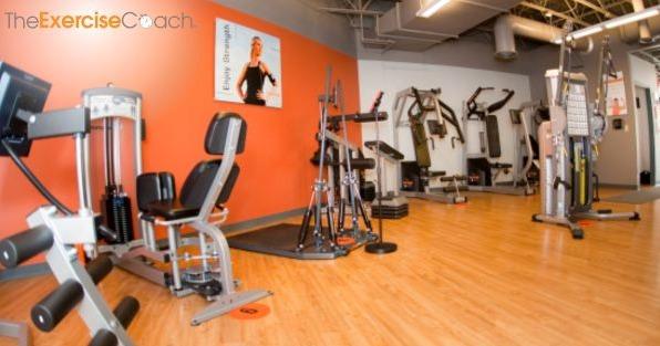 The Exercise Coach franchise fitness studio with strength training equipment, highlighting personal training in Portland