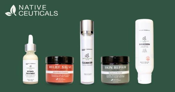 Native Ceuticals franchise wellness products featuring hemp-based skincare, highlighting health and wellness franchise