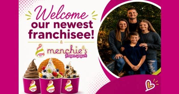 Menchie's Frozen Yogurt franchise welcome announcement, highlighting family-friendly frozen yogurt and dessert franchisee