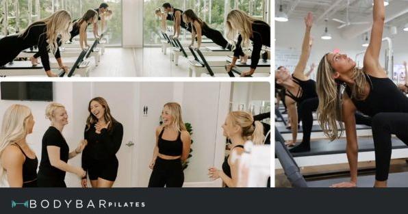 BODYBAR Pilates franchise group class, highlighting boutique Pilates fitness and wellness in Cary, NC