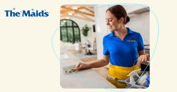The Maids franchise house cleaner providing residential cleaning services, highlighting professional home cleaning franchise