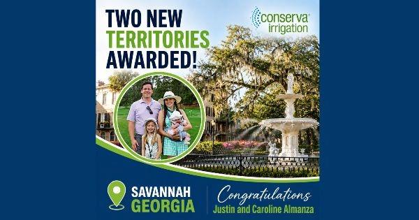 Conserva Irrigation franchise celebrates two new territories in Savannah, Georgia, welcoming local entrepreneurs to the brand