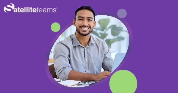 Satellite Teams Global franchise featuring a business professional representing outsourced staffing and business support solutions
