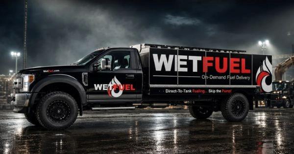 WetFuel franchise in Allentown, PA, showcasing a branded fuel delivery truck providing on-demand fueling for commercial fleets