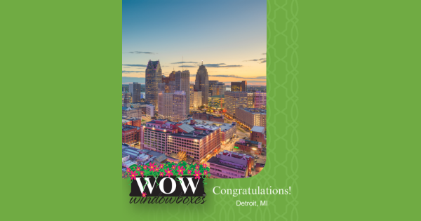 Detroit skyline with WOW Windowboxes franchise expansion announcement highlighting multi-territory growth in Michigan